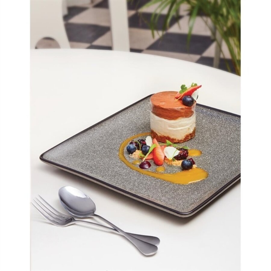 Assiette carrée minérale | 26,5x26,5 cm | 4 pièces