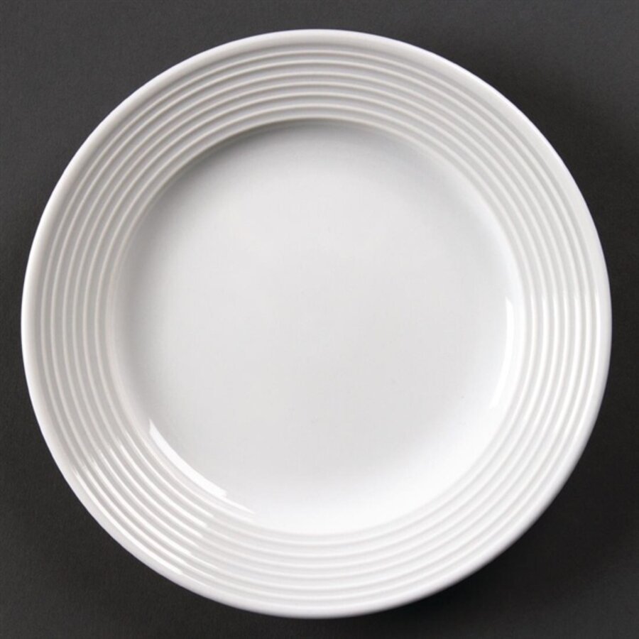 Linear plates with wide rim | 15Øcm | 12 pieces