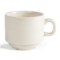 Stapelbare Kaffeetassen in Elfenbein 206 ml (12 Stück)