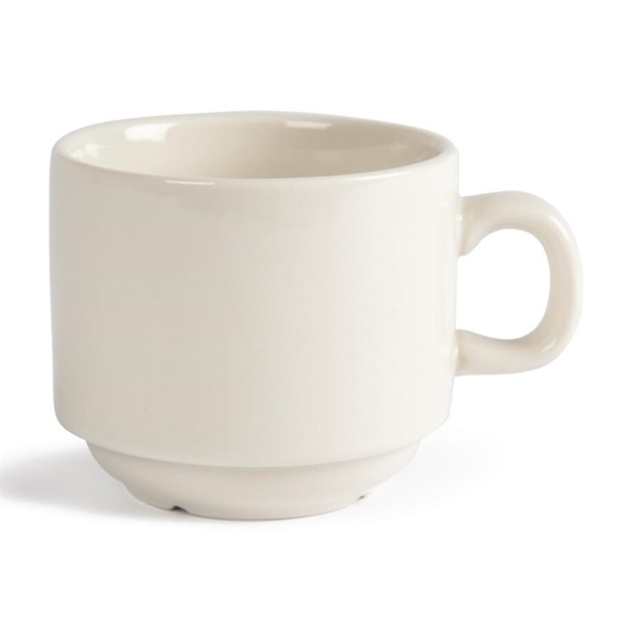 Tasses à café empilables ivoire 206 ml (12 pièces)