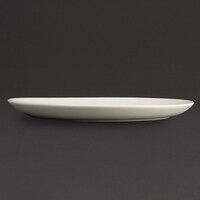 Assiettes ovales coupées en ivoire | 33Øcm | 6 pièces