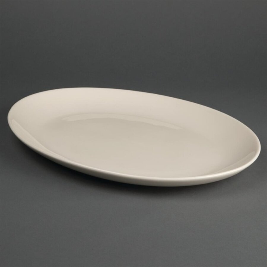 Ivory oval coupe plates | 33Øcm | 6 pieces