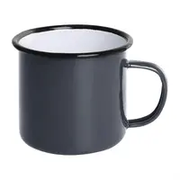 Enamel mug | gray | 35cl | 6 pieces