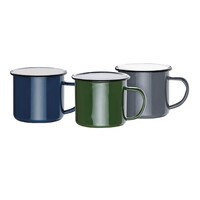 Enamel mug | green | 35cl | 6 pieces