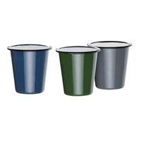 Enamel cup | grey | 31cl | 6 pieces