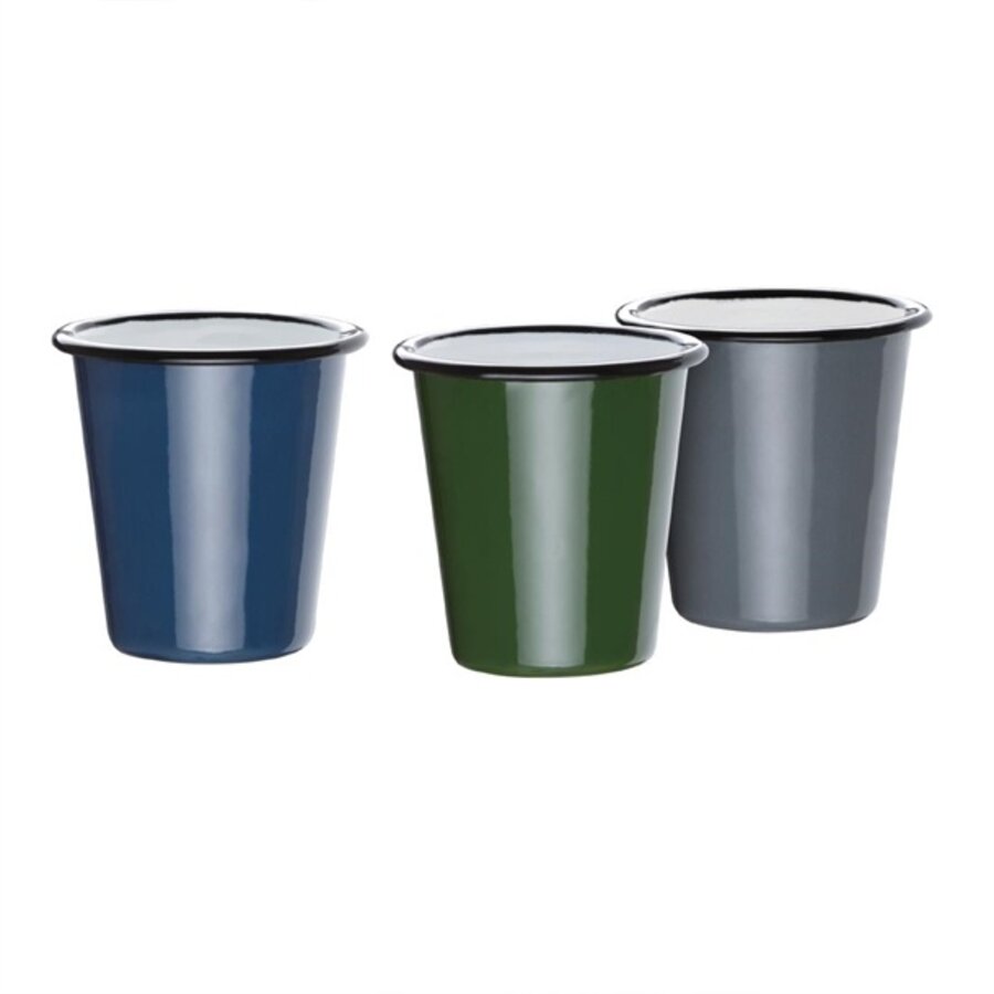 Enamel cup | gray | 31cl | 6 pieces