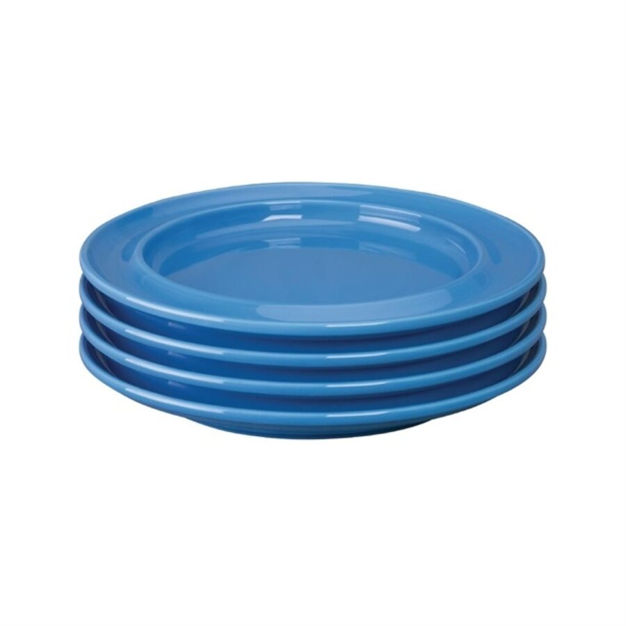 Heritage plate with raised edge | 253Ømm | blue | 4 pieces