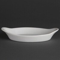 Plats à four ovales en faïence blanche 20,4 x 11,5 cm (6 pièces)