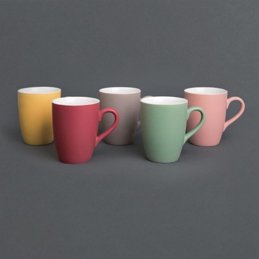 Pastel mug | porcelain | yellow | 34cl | 6 pieces