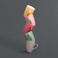Pastel mug | porcelain | yellow | 34cl | 6 pieces