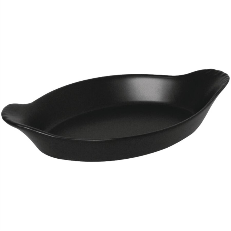 assiette à tapas ovale | 20,4x11,8cm | noir mat | 6 pièces