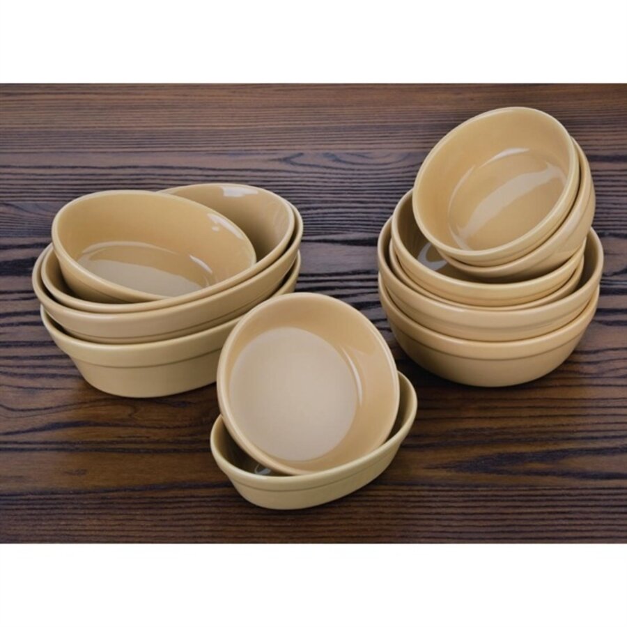 ovale Steingut-Auflaufformen | 14,5 x 10,4 x (h) 4,4 cm | 6 Stück