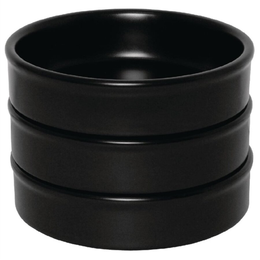 bol empilable | Noir mat | 13,4x3cm | 6 pièces