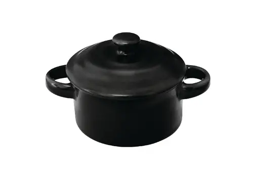  Olympia Mini poêle à frire | Grès | Noir | Ø142ml | 4 pièces 