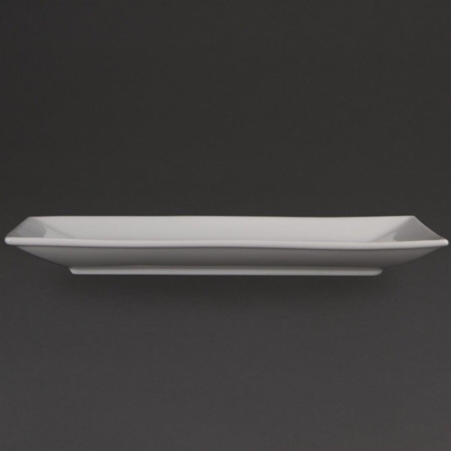 Rechteckige Servierplatten aus Weißware | 31x18cm | 2 Stück