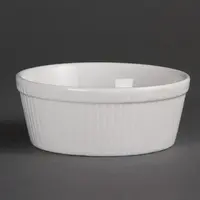 Présentoir à gâteaux rond en faïence blanche | 5,3(h)x13,4cm | 6 pièces