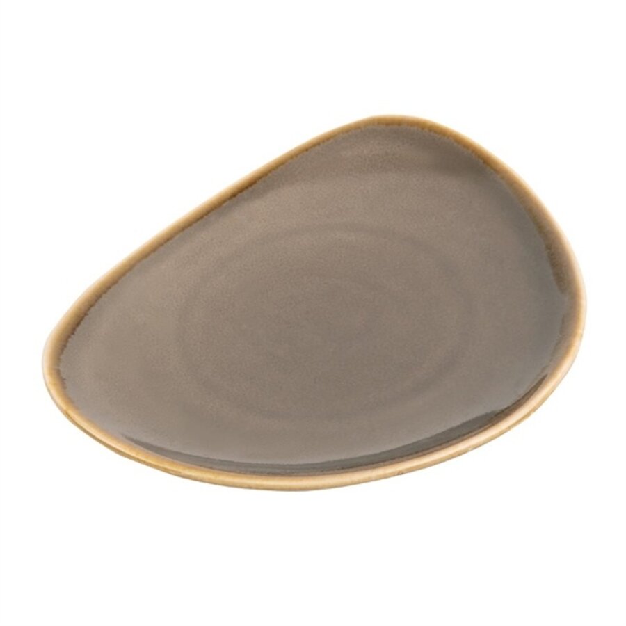 Kiln triangular plates | Grey | Ø 23cm | 6 pieces