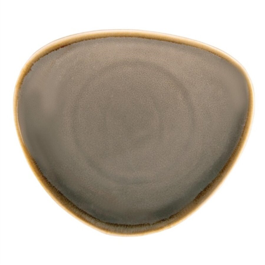 Kiln triangular plates | Grey | Ø 23cm | 6 pieces