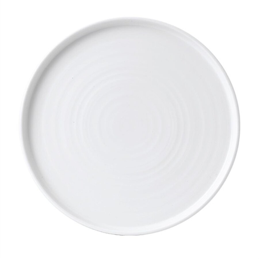 assiettes à bord relevé | 21 cm | Blanc | 6 pièces