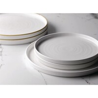 assiettes à bord relevé | 21 cm | Blanc | 6 pièces