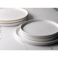 borden met opstaande rand | 21cm | Wit | 6 stuks