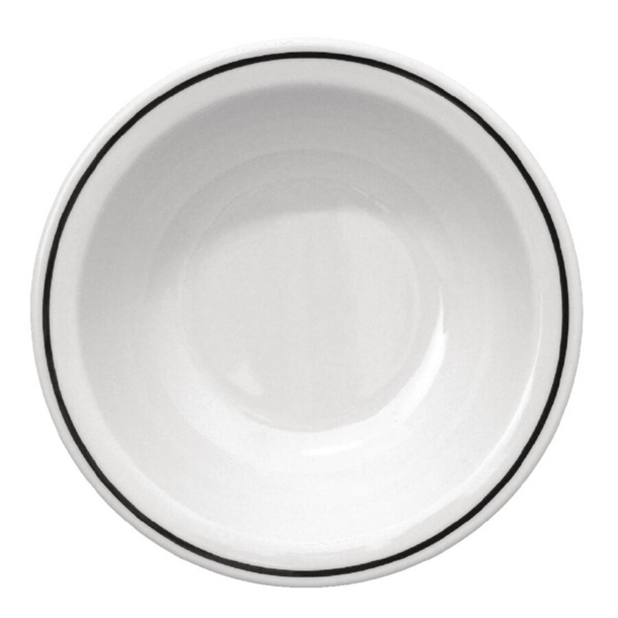 Crystal melamine bowls with black rim | 15cm | 12 pieces