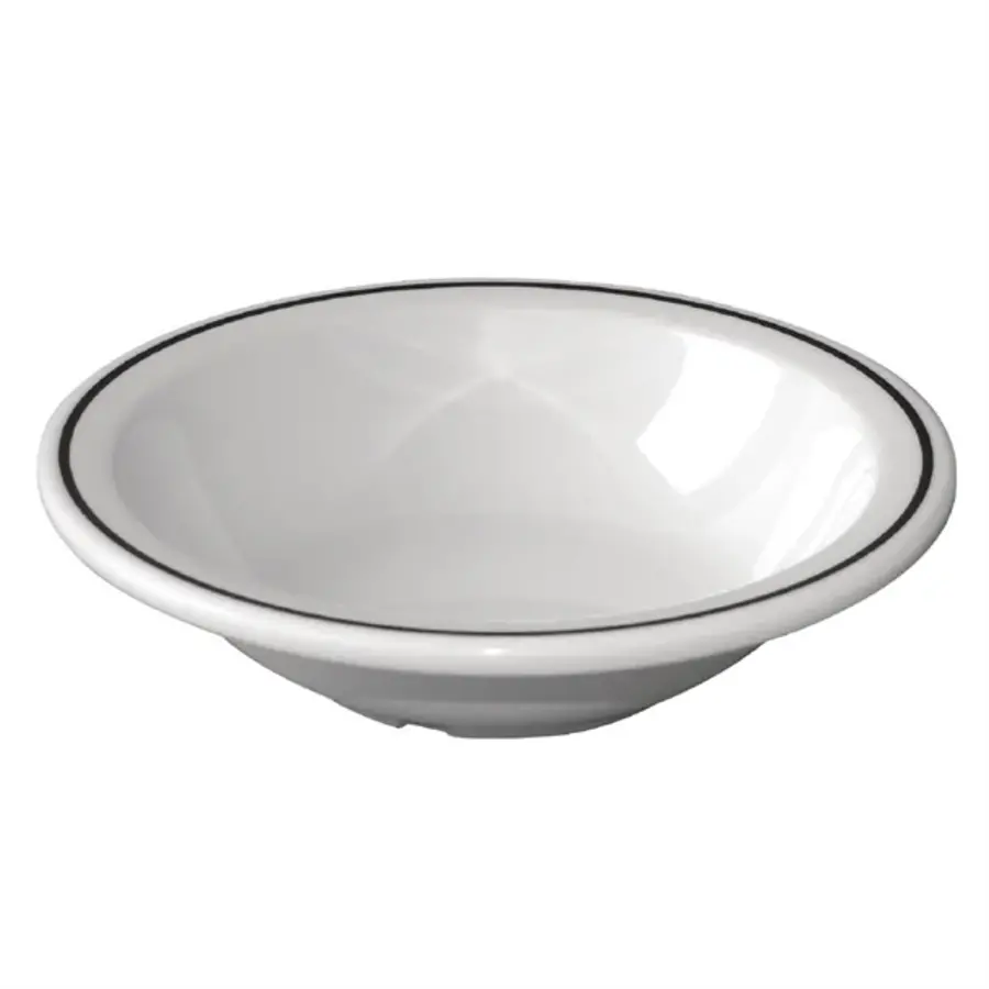 Crystal melamine bowls with black rim | 15cm | 12 pieces