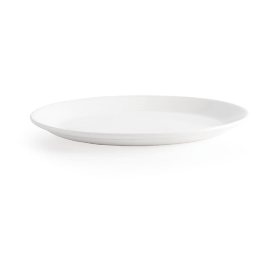 Assiettes ovales en faïence blanche | Ø 30,5cm | 12 pièces