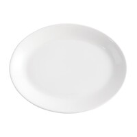 Assiettes ovales en faïence blanche | Ø 30,5cm | 12 pièces