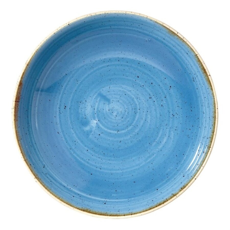 Bols ronds en pierre moulée | Bleu | Ø18,4cm | 12 pièces