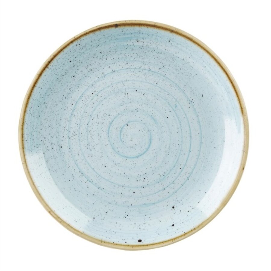 Assiettes rondes en pierre moulée | Ø26cm | bleu | 12 pièces