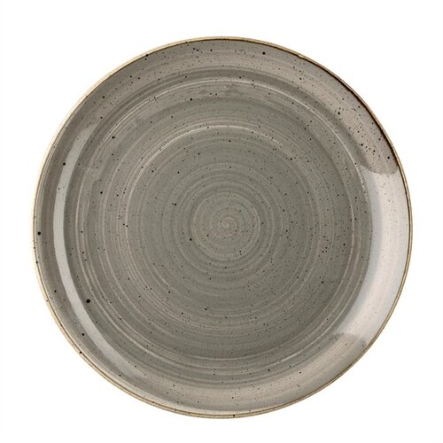  Churchill Assiettes rondes en pierre moulée | Ø26cm | Gris | 12 pièces 