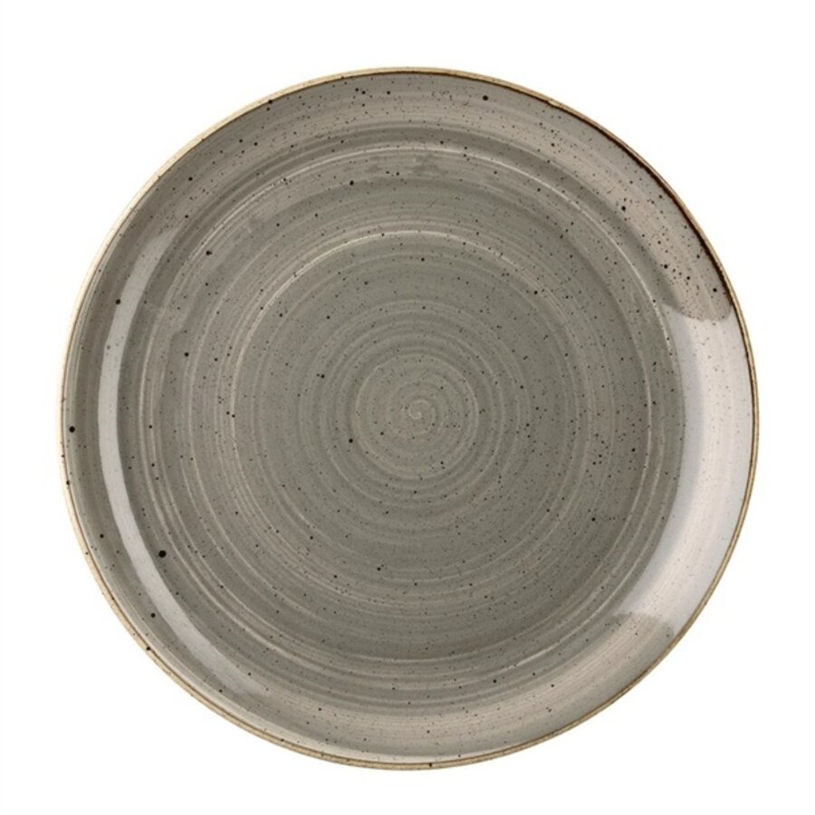 Stonecast round plates | Ø26cm | Grey | 12 pieces