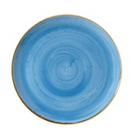 Assiettes rondes en pierre moulée | Bleu | Ø26cm | 12 pièces