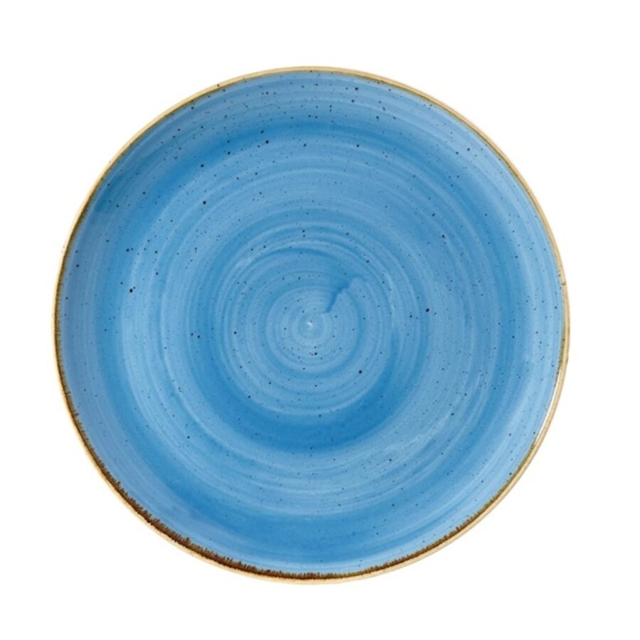 Assiettes rondes en pierre moulée | Bleu | Ø26cm | 12 pièces