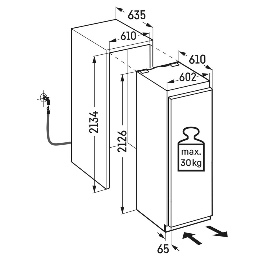 Congélateur FFFsg 4001-40 | Acier | 316 litres | 188,4 (h) x 59,7 x 120,8 cm