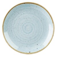 Assiettes rondes en pierre moulée 20 cm bleu (12 pièces)