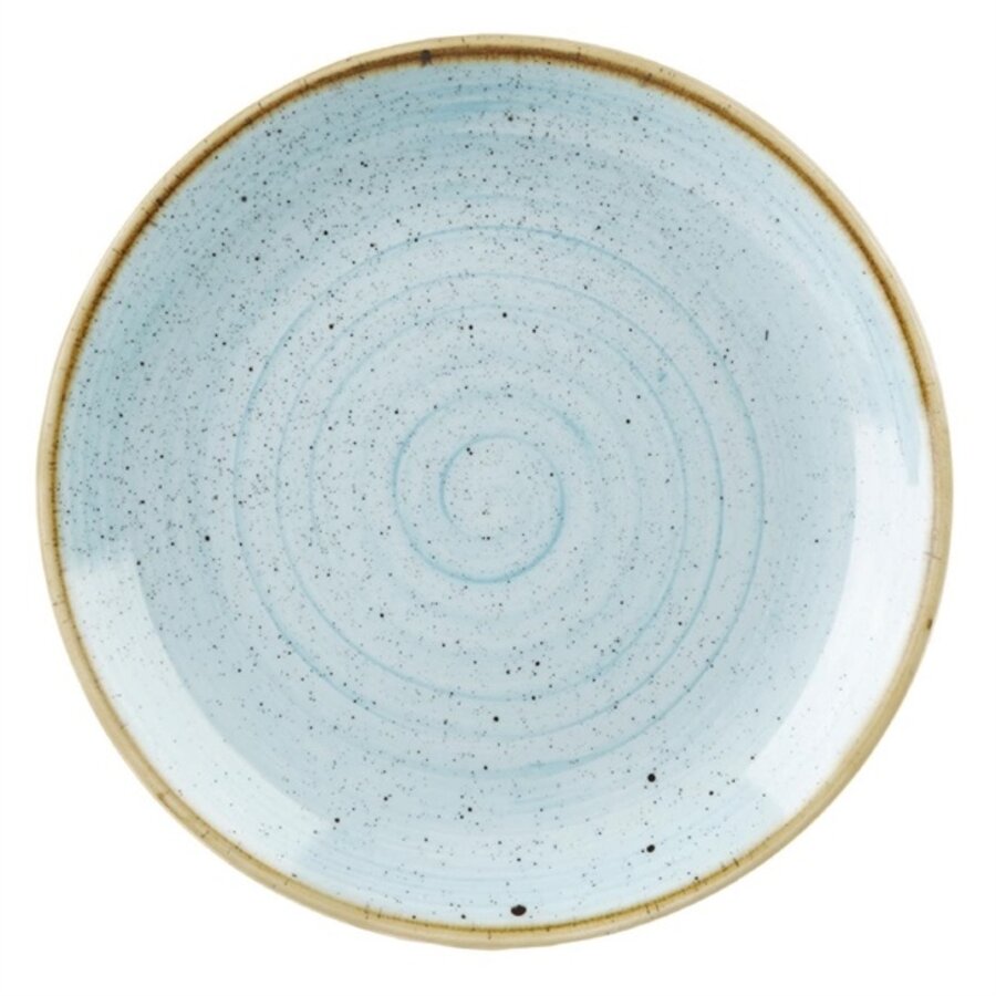 Assiettes rondes en pierre moulée 20 cm bleu (12 pièces)