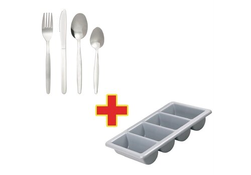  HorecaTraders Kelso cutlery set with cutlery tray | 240 pieces 