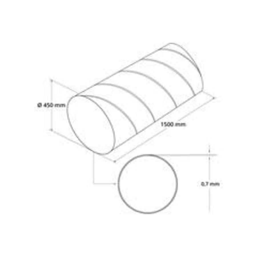 Round ventilation spiral tubes Ø 450