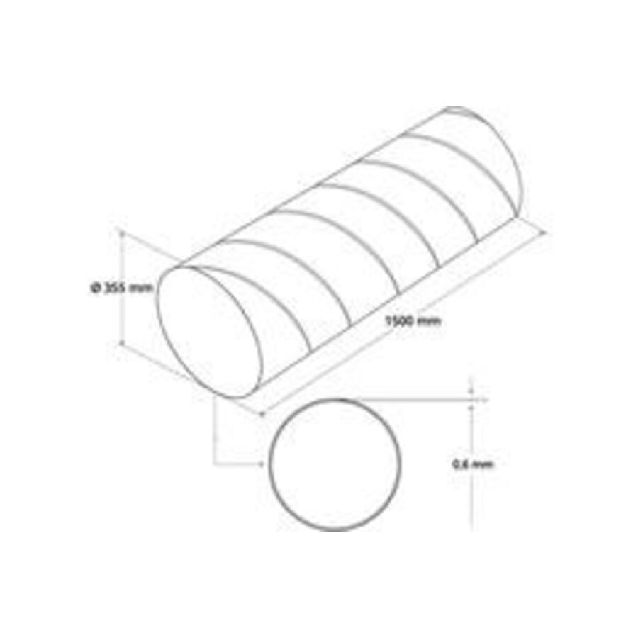 Round ventilation spiral tubes Ø 355