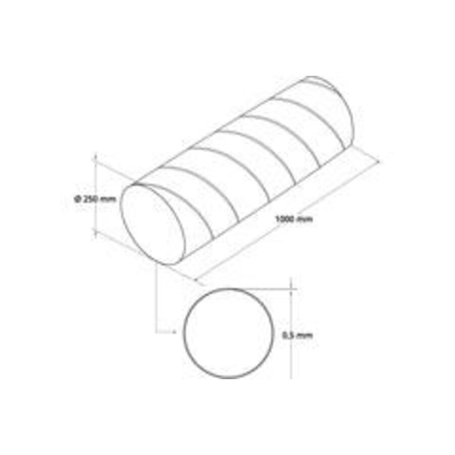 Ronde ventilatie spirobuis  Ø 250