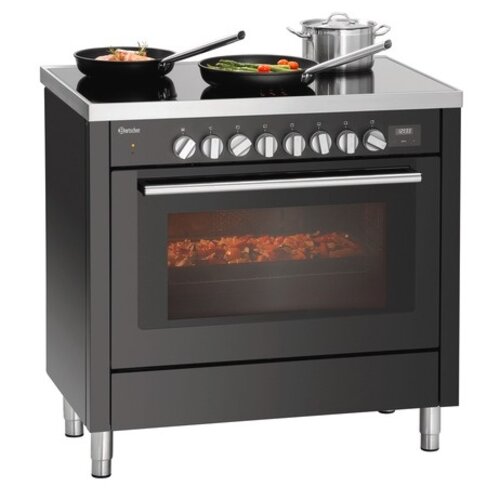  Bartscher Induktionskochfeld mit Backofen | schwarz | 6 Brenner 