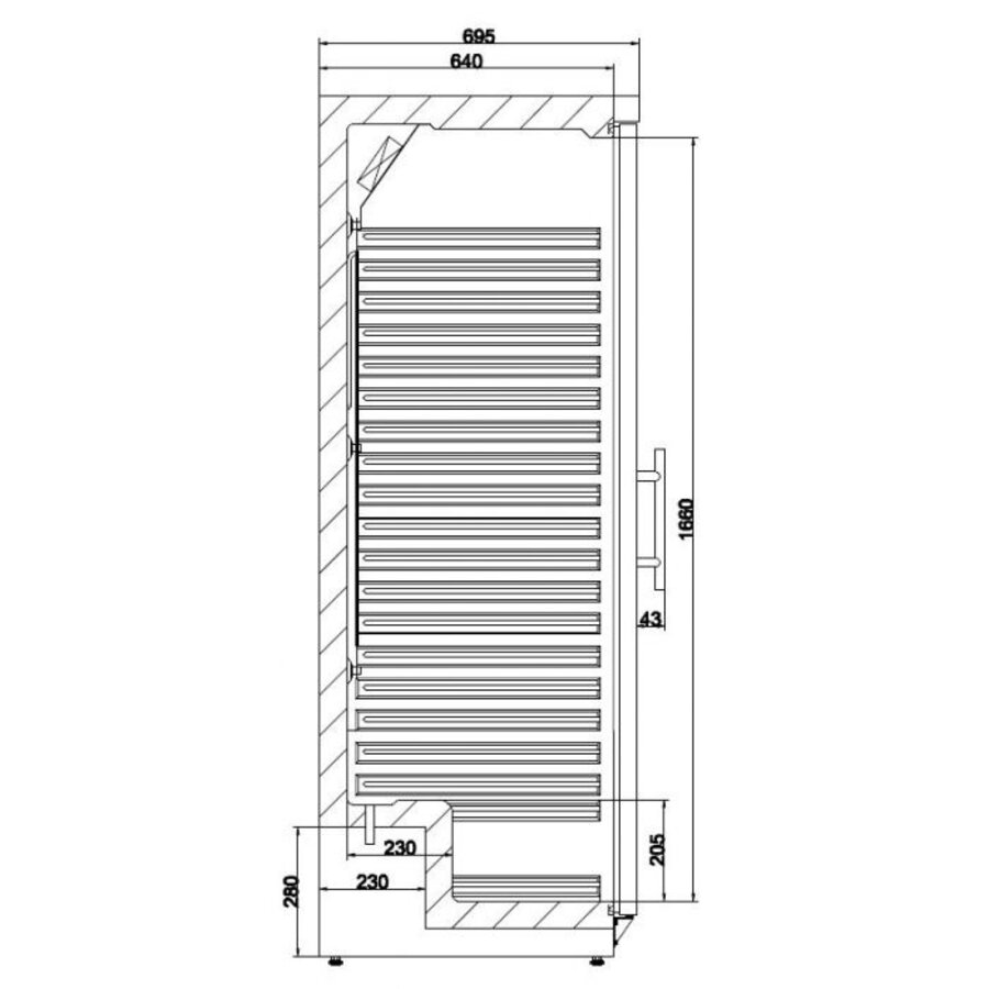 koelkast met glasdeur | Wit | 570 Liter | 777x695x1895mm