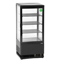 Mini refrigerated display case | 78L | black | 435x385x (h) 960 mm