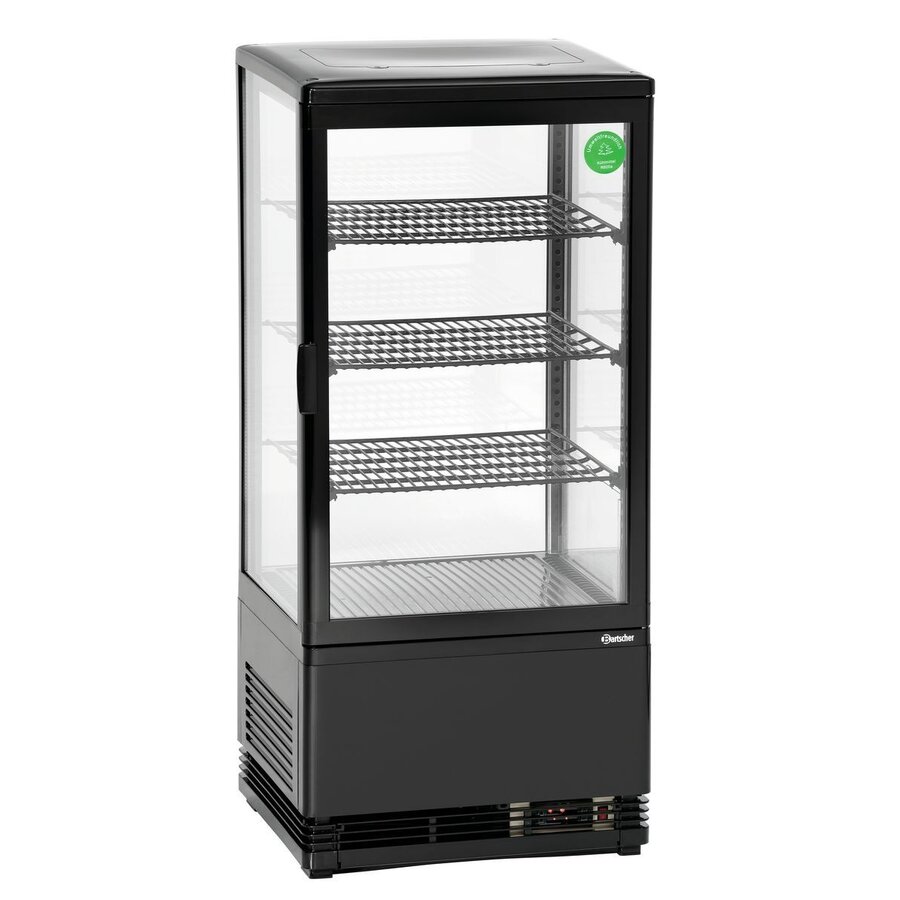 Mini refrigerated display case | 78L | black | 435x385x (h) 960 mm