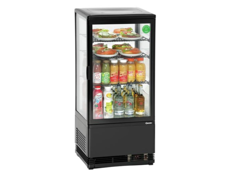  Bartscher Mini vitrine réfrigérée | 98 litres | Noir | 435x385x(h)1105mm 