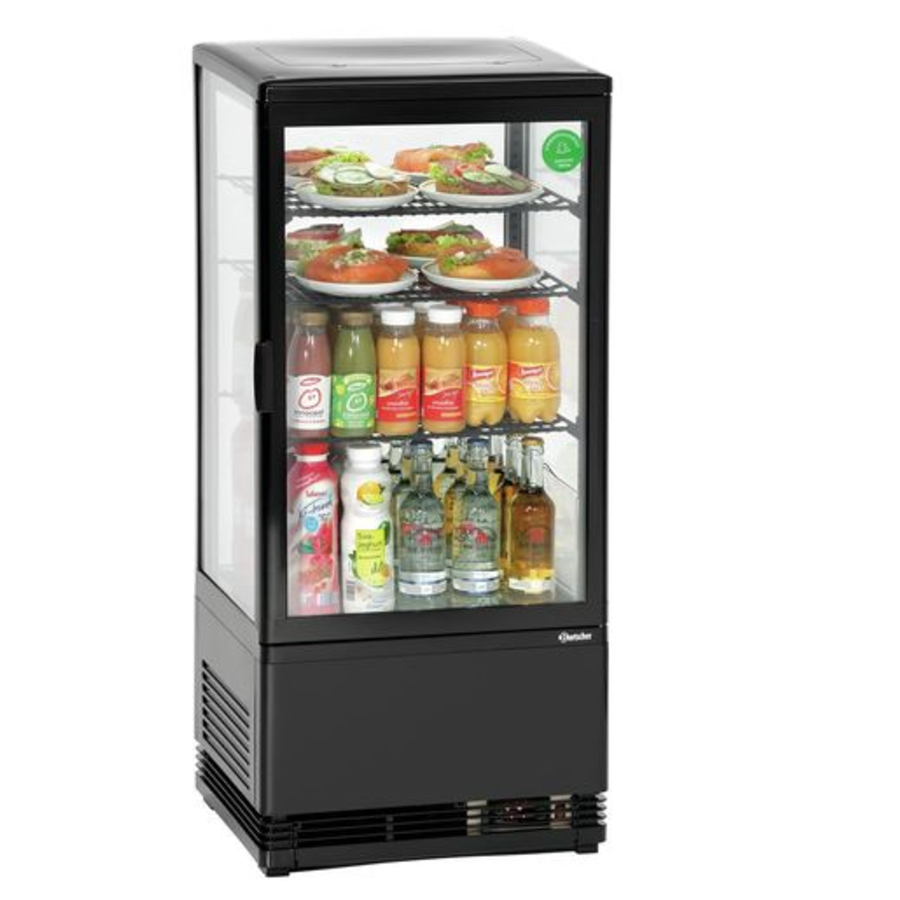 Mini-Kühlvitrine | 98 Liter | Schwarz | 435 x 385 x (h) 1105 mm