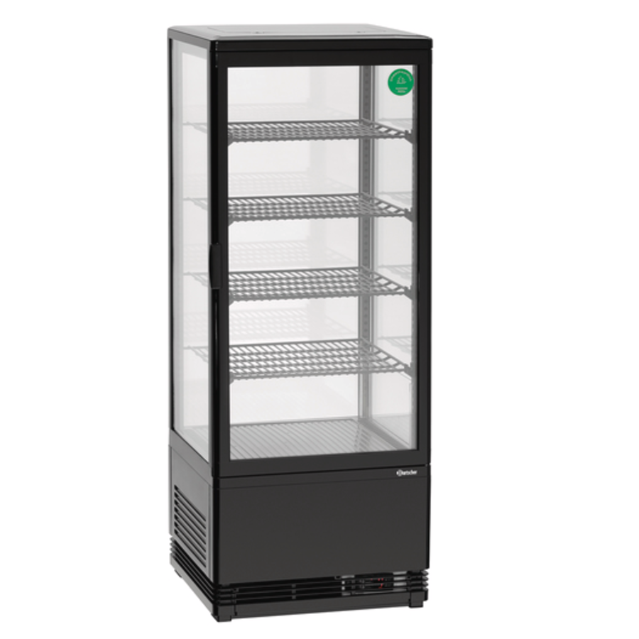 Mini-Kühlvitrine | 98 Liter | Schwarz | 435 x 385 x (h) 1105 mm