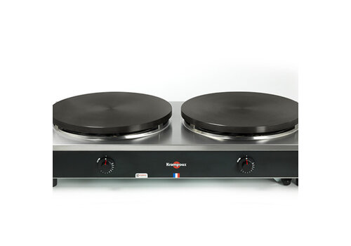  HorecaTraders Crêpière double | allumage électrique | 40 cm Ø | 2x7000W 